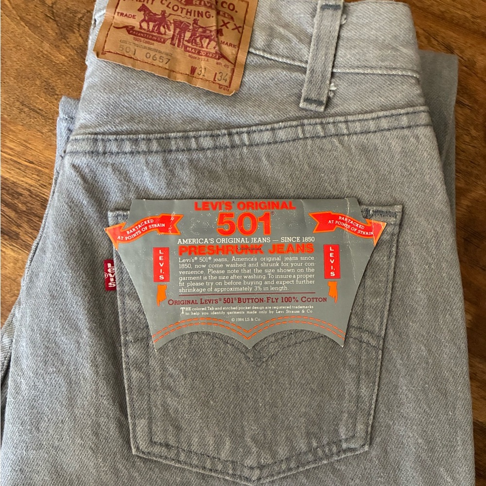Vintage 80’s Levi's Men's Gray 501 Original Jeans